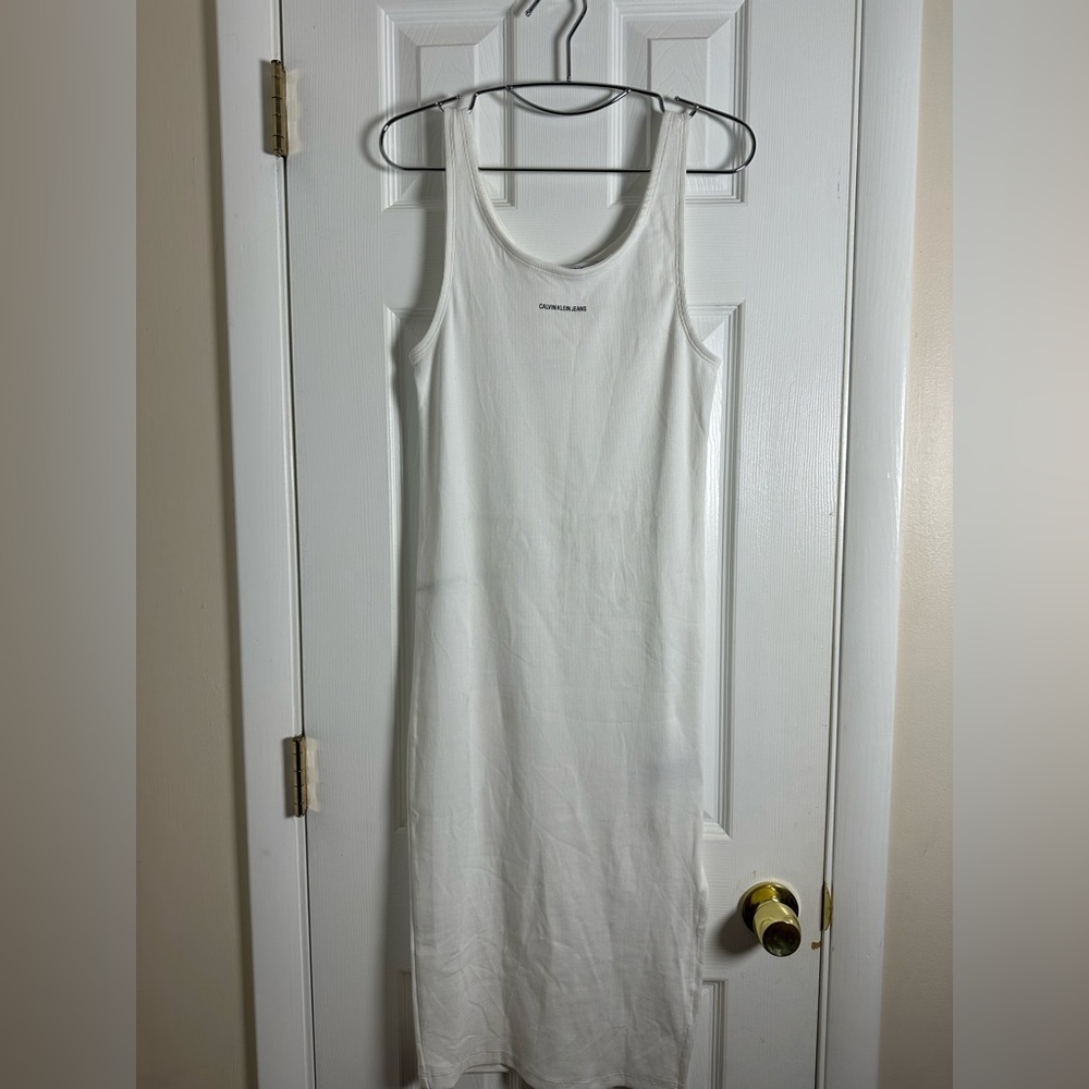 Calvin Klein Summer Classic White Sleeveless Dress
